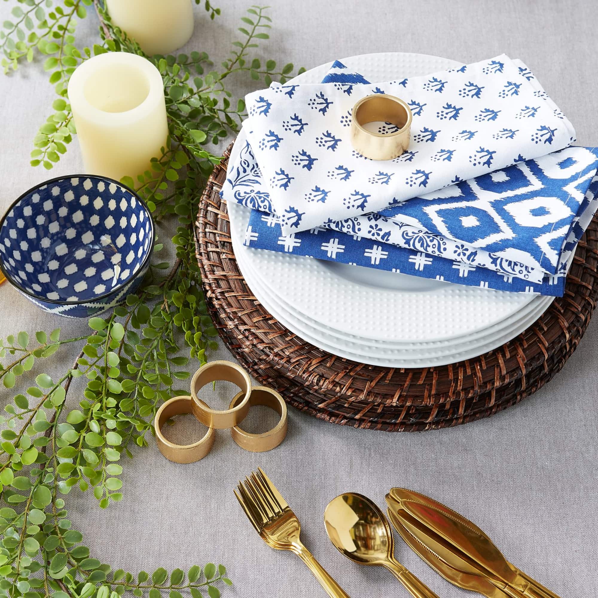DII® Assorted Indigo Prints Napkin, 4ct.